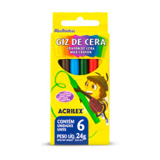 Giz de Cera 6 Cores 09006 Acrilex