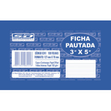 Ficha Pautada 127x76mm com 100 Folhas 6241 São Domingos