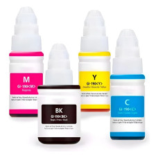 Kit 04 Cores Tinta Top Para Canon Gl190 G3111 G4111 Gl-190 Preto Magenta Ciano Amarelo Kit 04 Cores Tinta Top Para Canon Gl190 G3111 G4111 Gl-190 Preto Magenta Ciano Amarelo