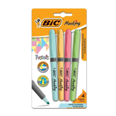 Canetas Marca Texto 4 Cores Pastel Marking Bic