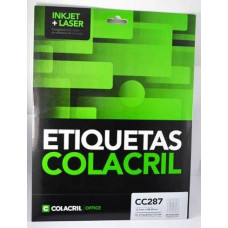 Etiqueta Adesiva Colacril Inkjet + Laser Papel Carta 25 Folhas com 2000 Etiquetas CC287