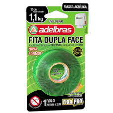 Fita dupla face massa acrilica 24mmx2m Adelbras