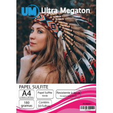 Papel Sulfite Verde A4 180G 50 Folhas Ultra Megaton