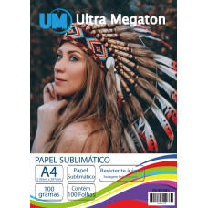 Papel Sublimático A4 100G Fundo Rosa 100 Folhas Ultra Megaton