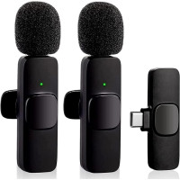 Microfone De Lapela Sem Fio Wireless Para Usb-C K11-C