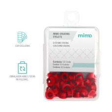 Ilhós 4,5mm Vermelho com 50un Mimo Creating