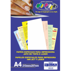 Papel Vergê Branco A4 180g 50 folhas Off Paper