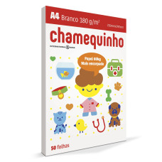 Papel A4 180g Sulfite Branco 50 Folhas Chamequinho