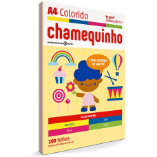 Papel A4 75g Sulfite Colorido 100 Folhas Chamequinho