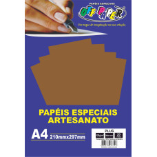 Papel Color Plus A4 120G Marrom 20 Folhas Off Paper