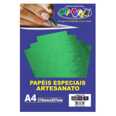 Papel Lamicote Verde A4 250g 10 Folhas Off Paper