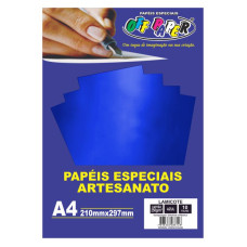 Papel Lamicote Azul A4 250g 10 Folhas Off Paper