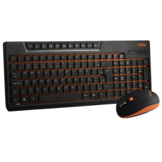 Teclado e Mouse Wireless Sunset TM402 Preto e Laranja OEX