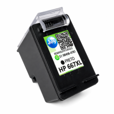 Cartucho HP 667XL Preto Remanufaturado 14ml Cartucho HP 667XL Preto Remanufaturado 14ml
