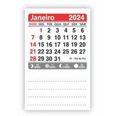 Mini Calendário 2024 com Lembrete Para Imã Geladeira 100 unidades