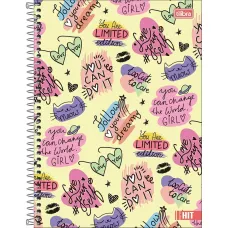 Caderno Universitário 80 Folhas 1 Matéria Capa Dura HIT Feminino Tilibra