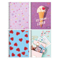 Caderno 80 Folhas 1 Matéria Capa Dura Vibe Feminino Tilibra