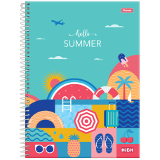 Caderno Universitário 80 Folhas 1 Matéria Capa Dura HIGH Feminino Foroni