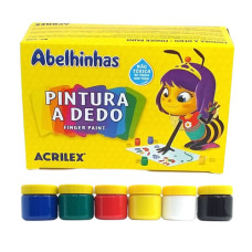 Tinta para Pintura a Dedo 15ml com 6 Cores 11315 Acrilex