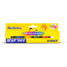 Tinta Têmpera Guache 15ml com 6 Cores  02006 Acrilex