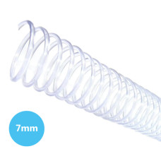 Espiral Plástico 7mm Transparente 100 Unidades