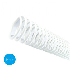 Espiral Plástico 9mm Branco 100 Unidades