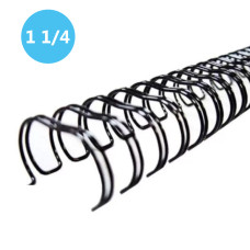 Wire-O Espiral 1 1/4 2x1 23 Anéis Preto 5 Unidades