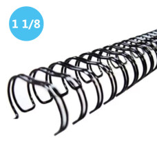 Wire-O Espiral 1 1/8 2x1 23 Anéis Preto 5 Unidades