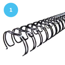 Wire-O Espiral 1 2x1 23 Anéis Preto 10 Unidades