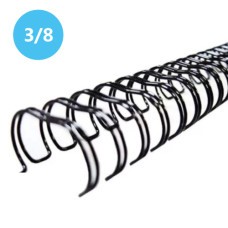 Wire-O Espiral 3/8 3x1 34 Anéis Preto 10 Unidades